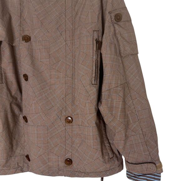 Burton The White Collection Snow Jacket Coat Plaid Brown L bv - Picture 4 of 12